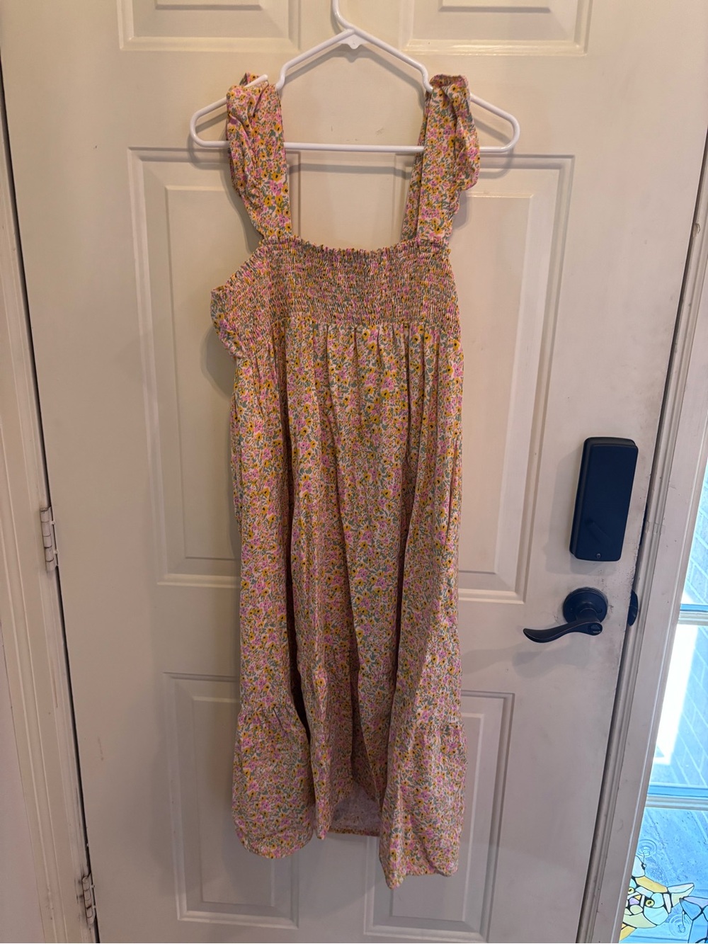 Universal Thread Pink Floral Smocked Midi Dress Boho Aesthetic - Picture 4 of 4